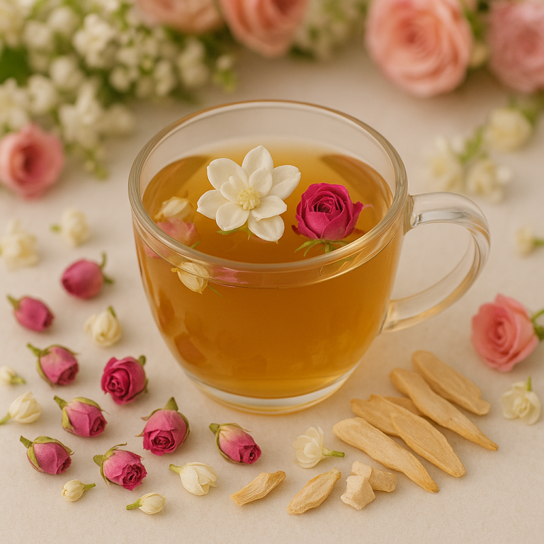 jasmine tea, rose tea 