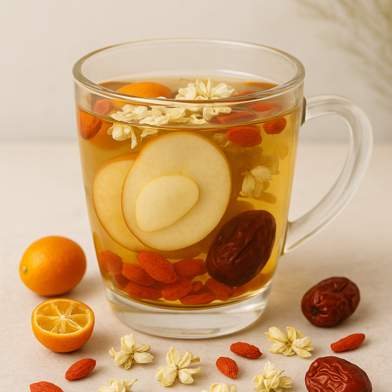 Goji berry snoypear jasmine tea Jasmine tea with snow pear traditional chinese medicine tea that nourish lung