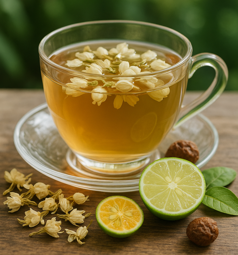 Jasmine tea with coconut water and lemon