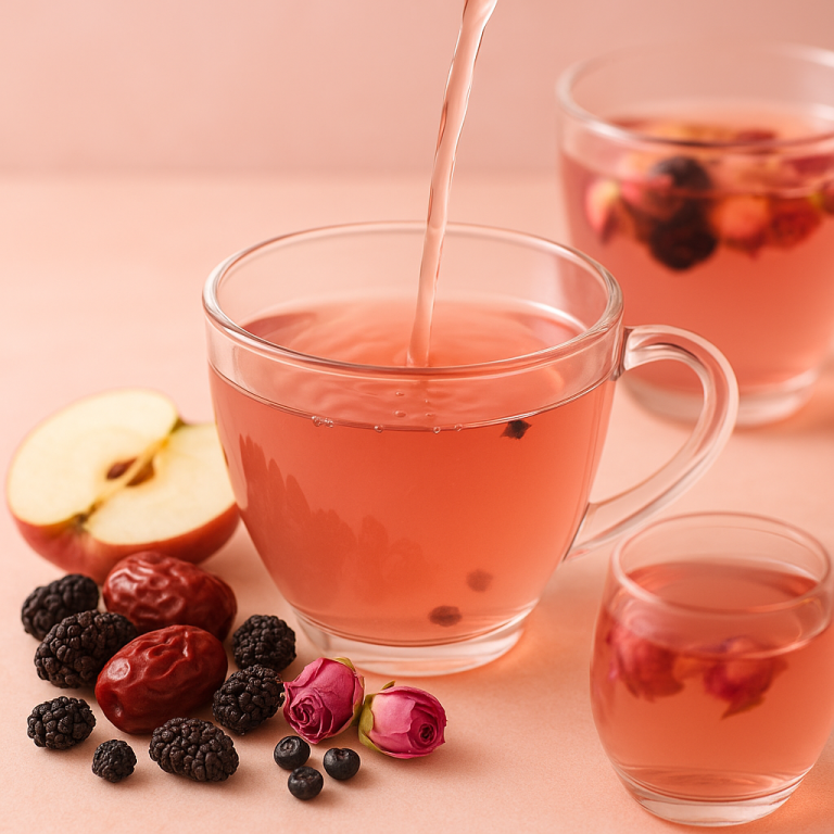 Apple, red dates and rose tea